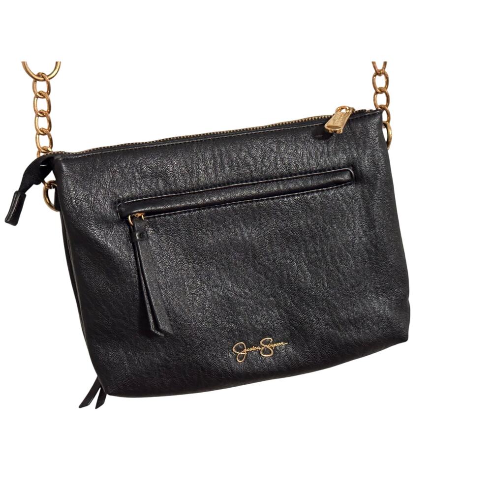 JESSICA SIMPSON BLACK GOLD ACCENT(S) HANDBAG